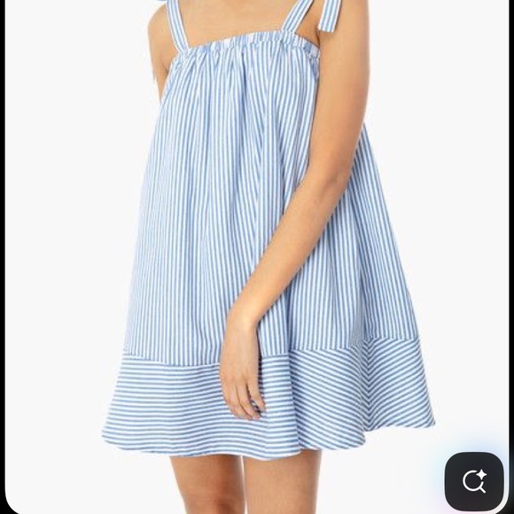 NWT! English Factory Amelia Blue Stripe Tie Mini Dress Small - Picture 1 of 14